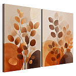 Modulaire canvasprint Artistiek botanisch ontwerp in warme tinten