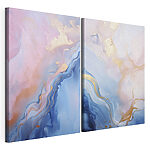 Modulaire canvasprint Vloeiende tinten blauw en roze