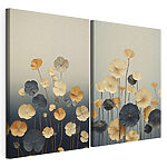 Modulaire canvasprint Elegante bloemen in zachte tinten