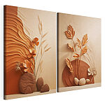 Modulaire canvasprint Elegante vormen in warme tinten