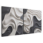 Modulaire canvasprint Vloeiende vormen in monochrome harmonie