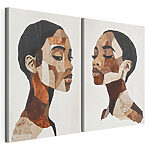 Modulaire canvasprint Collage van het gezicht van een vrouw