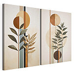 Modulaire canvasprint Twee afbeeldingen van planten en cirkels