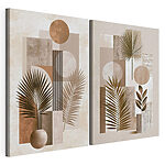 Modulaire canvasprint Twee kunstwerken met plantenmotieven