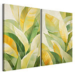 Modulaire canvasprint Levendig blad in warme tinten