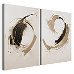 Modulaire canvasprint Dynamische wervelingen in aardse tinten