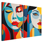 Modulaire canvasprint Collage van het gezicht van een vrouw