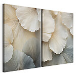 Modulaire canvasprint Fijne bloemblaadjes in zachte tinten