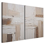 Modulaire canvasprint Collage van witte en bruine verf