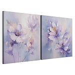 Modulaire canvasprint Schilderij van bloemen op een wit oppervlak