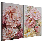 Modulaire canvasprint Verfijnde bloemen in zachte pasteltinten