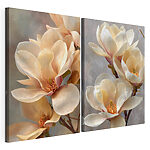 Modulaire canvasprint Zachte bloemblaadjes in zachte tinten