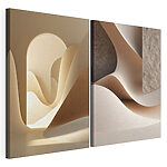 Modulaire canvasprint Collage van een kamer met een gebogen voorwerp