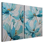 Modulaire canvasprint - Levendige bloemen in zachte tinten