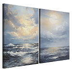 Modulaire canvasprint Schilderij van de zee en de zon