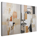 Modulaire canvasprint Schilderij van het gezicht van een vrouw