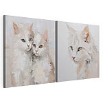 Modulaire canvasprint Twee schilderijen van katten