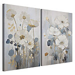 Modulaire canvasprint Schilderij van bloemen en bladeren