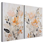 Modulaire canvasprint Schilderij van bloemen en bladeren