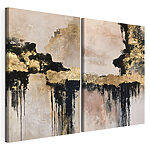 Modulaire canvasprint Abstracte lagen in contrasterende kleuren