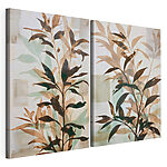 Modulaire canvasprint - Elegant botanisch silhouet in zachte tinten