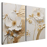 Modulaire canvasprint Verfijnde bloemen met elegante details