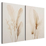 Modulaire canvasprint Fijne veren in zachte tinten