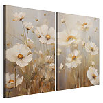 Modulaire canvasprint Verfijnde bloesems in zachte tinten