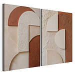 Modulaire canvasprint Abstracte vormen in harmonieuze tinten