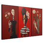 Modulaire canvasprint Serie schilderijen op rood