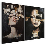 Modulaire canvasprint Collage van het gezicht van een vrouw