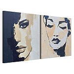 Modulaire canvasprint Schilderij van het gezicht van een vrouw