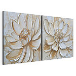 Modulaire canvasprint Elegante bloemen in zachte tinten