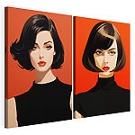 Modulaire canvasprint Vrouw met kort haar