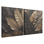 Modulaire canvasprint Rustgevende lagen van gedetailleerd gebladerte
