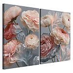 Modulaire canvasprint Zachte bloemen in pasteltinten