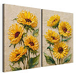 Modulaire canvasprint Levendige zonnebloemen in volle bloei