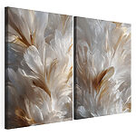 Modulaire canvasprint Fijne veren in zachte tinten