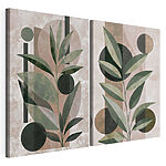 Modulaire canvasprint Kunstzinnig plantenontwerp met geometrische vormen