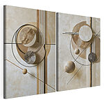 Modulaire canvasprint Collage van kunst met cirkels en lijnen