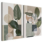 Modulaire canvasprint Evenwichtige vormen met levendig groen