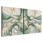 Modulaire canvasprint Dynamische golven in koele kleuren