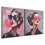 Modulaire canvasprint Collage van een vrouw met een zonnebril op