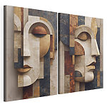 Modulaire canvasprint Collage van een gezicht