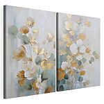 Modulaire canvasprint Elegante bloemmotieven in zachte tinten