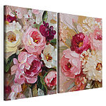 Modulaire canvasprint Zachte bloemen in levendige tinten