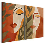 Modulaire canvasprint Collage van het gezicht van een vrouw