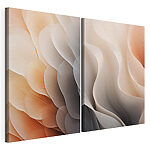 Modulaire canvasprint Zachte golven in zachte tinten