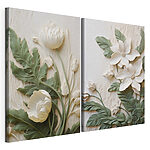 Modulaire canvasprint Verfijnde bloemen met weelderig groen