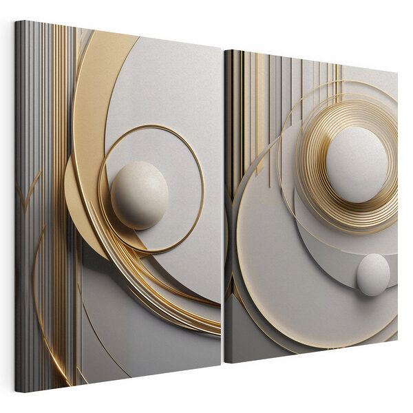 Abstrakt ontwerp met vloeiende vormen Modulaire canvasprint Abstrakt ontwerp met vloeiende vormen